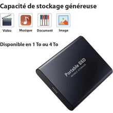 Disque Dur Externe SSD Haute Vitesse Noir